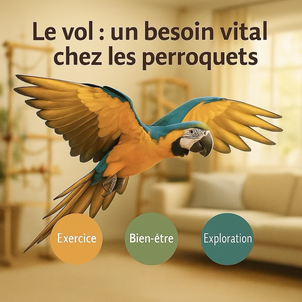 Le vol : un besoin vital chez le perroquet
